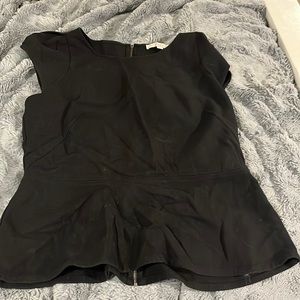 Size 14 Ann Taylor Loft Black Cap Sleeved Top